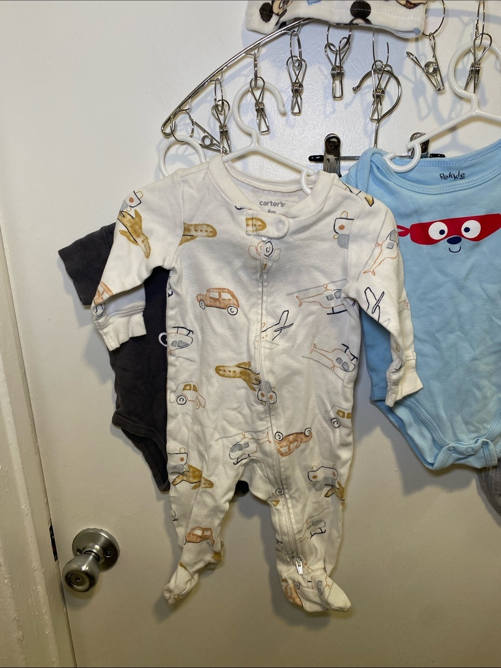 Carter's,  Baby One-Piece Set in Gray, Light Blue, White, Black and Sleeper. - Picture 3 of 6